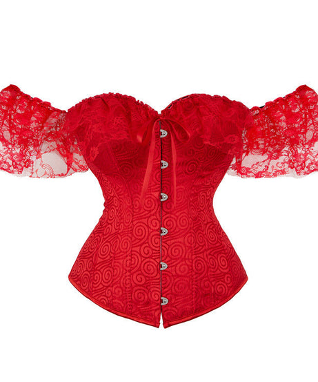 Enchanting Lavender Off-Shoulder Lace Corset Top - Perfect for Holiday Parties & Romantic Evenings