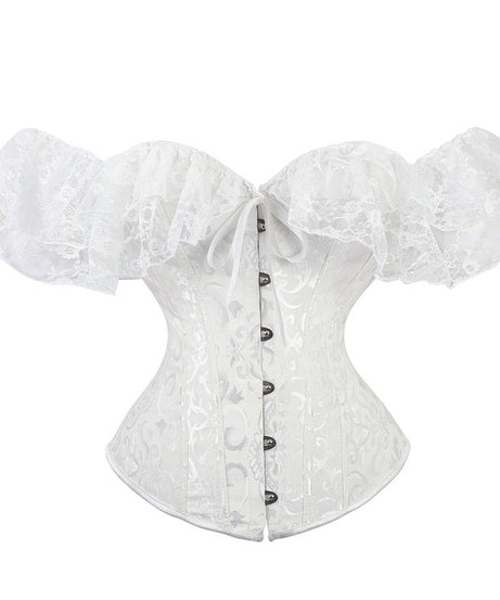 Enchanting Lavender Off-Shoulder Lace Corset Top - Perfect for Holiday Parties & Romantic Evenings