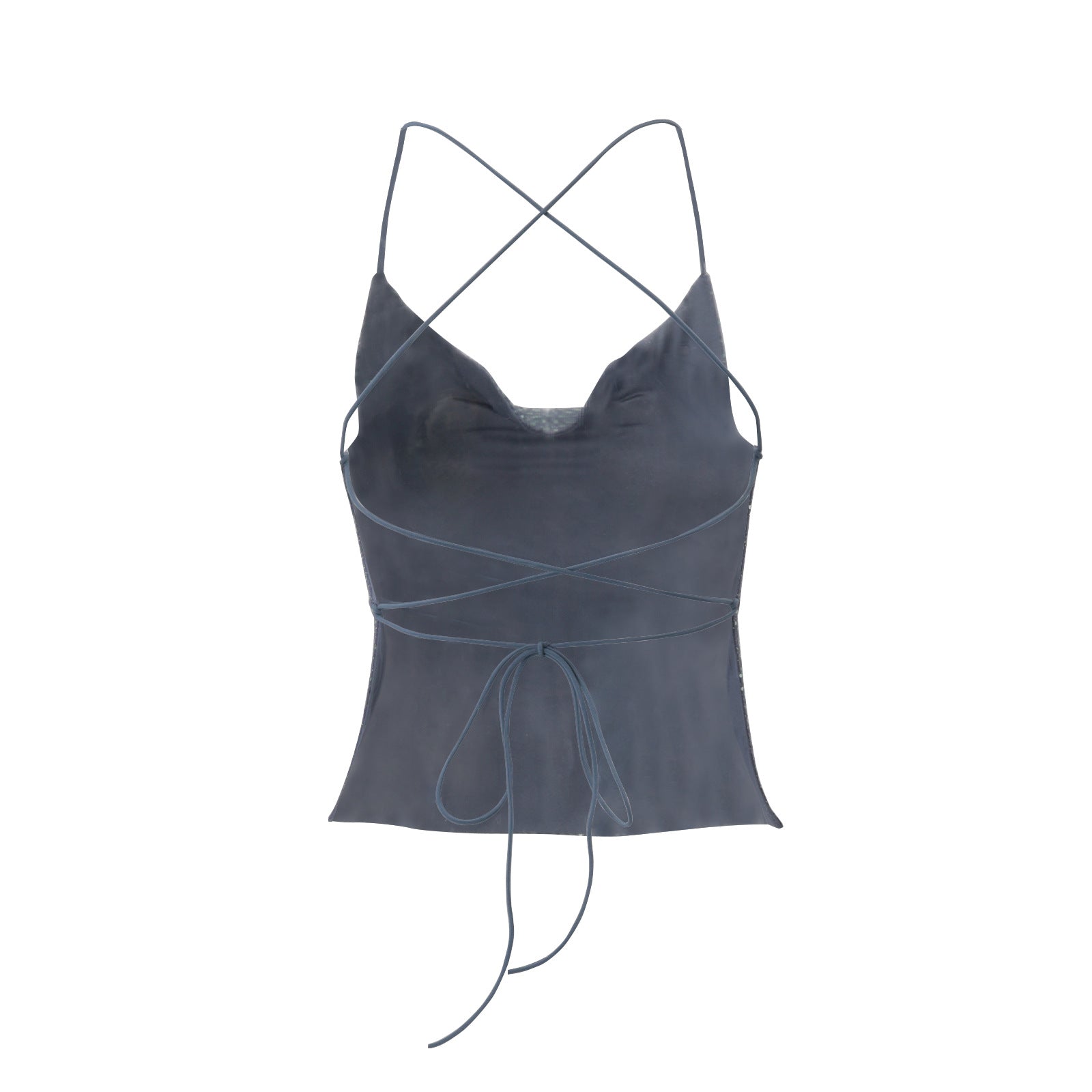 Dazzling Sequin Cowl Neck Cami Top – Adjustable Cross-Back for Holiday Parties & NYE