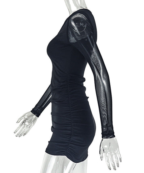 Chic White Floral One-Shoulder Ruched Mini Dress - Holiday Party & New Year's Eve Glam