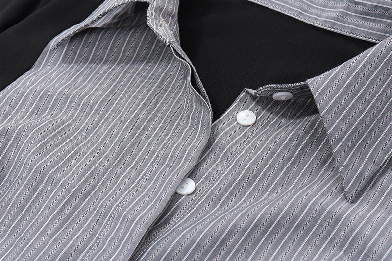 Effortless Chic Contrast Stripe Long Sleeve Polo Top - Your Fall & Holiday Go-To