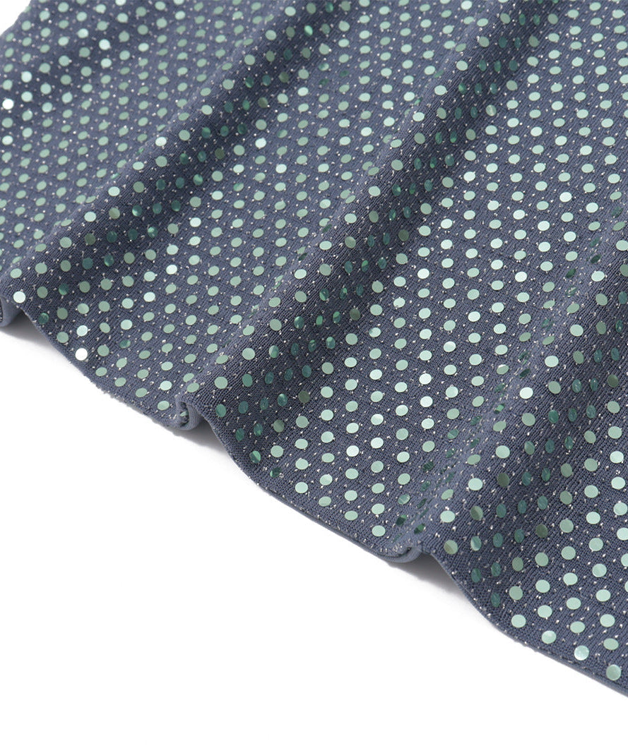 Dazzling Sequin Cowl Neck Cami Top – Adjustable Cross-Back for Holiday Parties & NYE