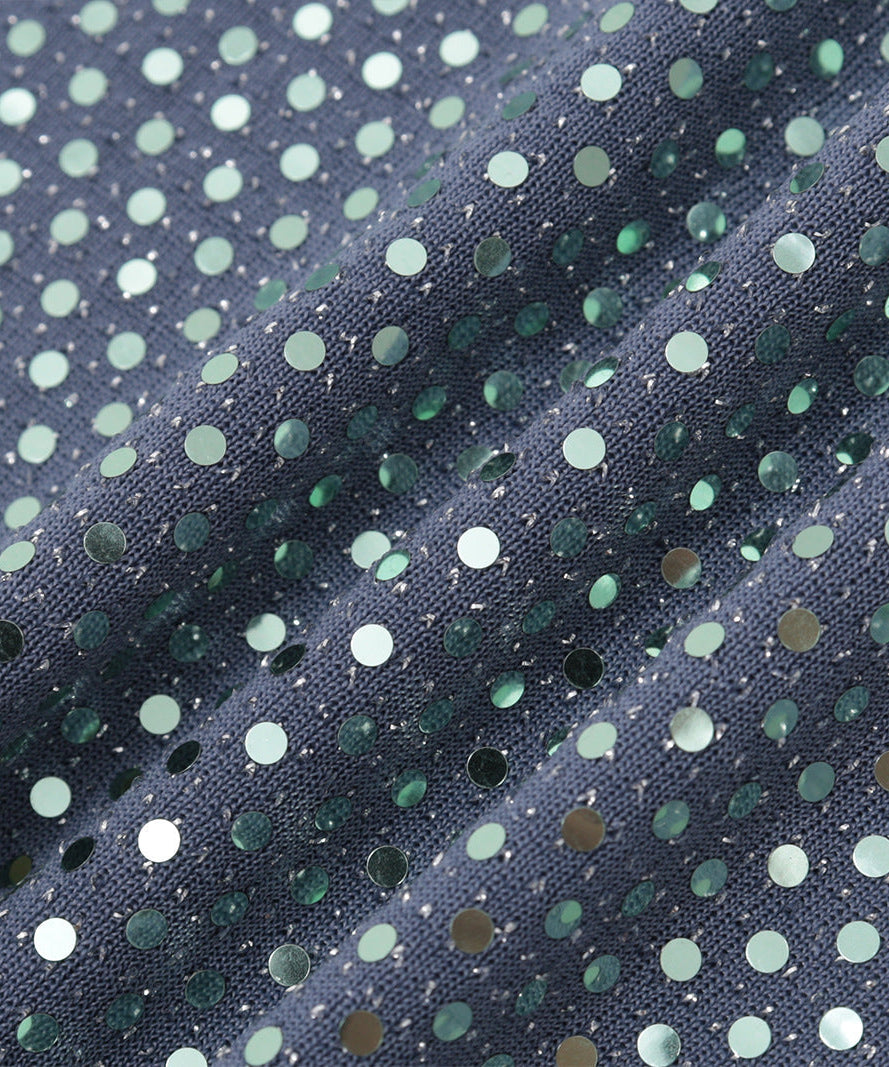 Dazzling Sequin Cowl Neck Cami Top – Adjustable Cross-Back for Holiday Parties & NYE