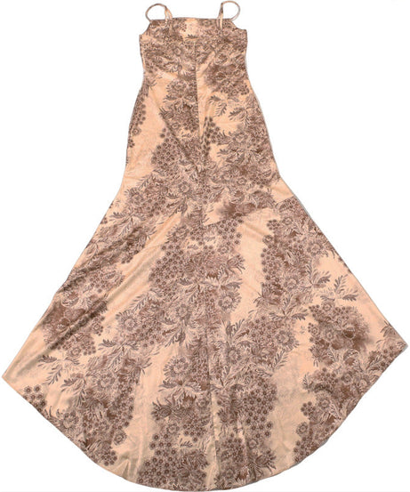 Elegant Autumn Bloom Maxi Dress | Square Neck Backless Cami Gown for Holiday & Fall Events