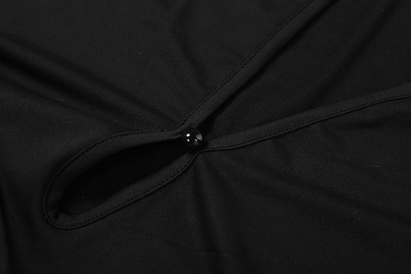 Sleek Black Mesh & Ruched Jumpsuit - Holiday Party Ready & New Year's Eve Glam