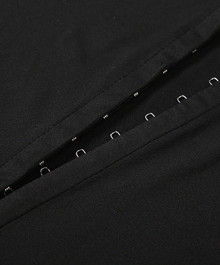 Women's Cozy Chic Black Athleisure Set: Zip-Up Mock Neck Crop Top & Flared Pants