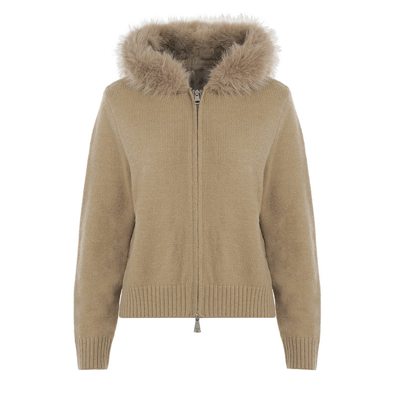 Cozy Chic Faux Fur Hooded Zip-Up Cardigan – Your Essential Fall & Winter Comfort Layer