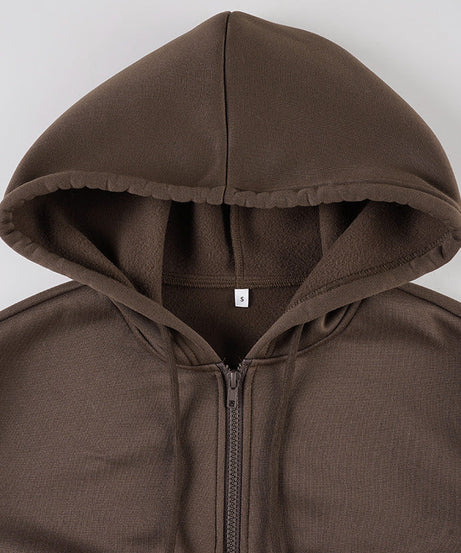 The 'It' Hoodie for Fall/Winter: Women's Cropped Corset Zip-Up in Rich Dark Brown | Comfort Meets Chic