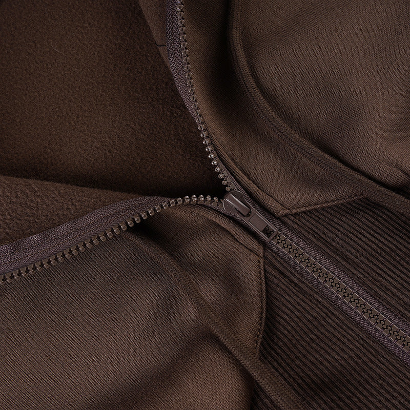 The 'It' Hoodie for Fall/Winter: Women's Cropped Corset Zip-Up in Rich Dark Brown | Comfort Meets Chic