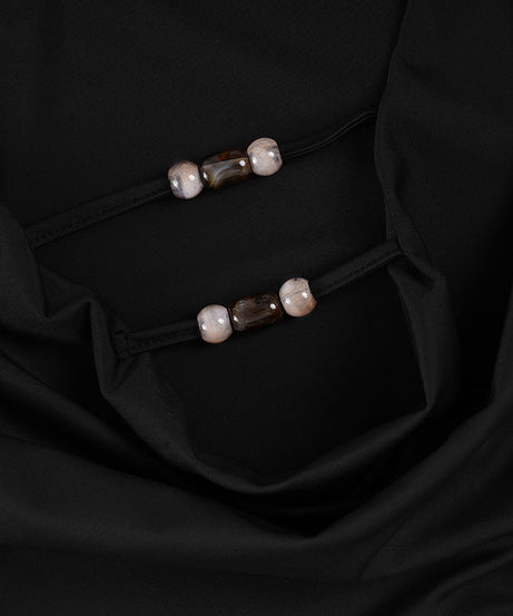 Effortless Elegance: Black Cowl Neck Long Sleeve Bodysuit – Chic Winter & Holiday Essential