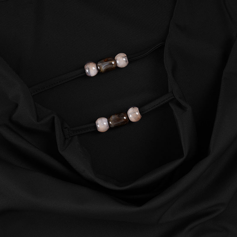 Effortless Elegance: Black Cowl Neck Long Sleeve Bodysuit – Chic Winter & Holiday Essential