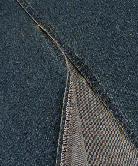 Boho Floral Embroidered Denim-Look Maxi Skirt - Chic High-Waist & Stretchy for Fall & Holiday Style