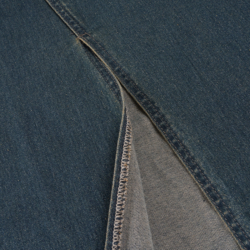 Boho Floral Embroidered Denim-Look Maxi Skirt - Chic High-Waist & Stretchy for Fall & Holiday Style