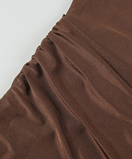 Glamorous Cocoa One-Shoulder Cutout Maxi Dress - Holiday Party & Date Night Essential