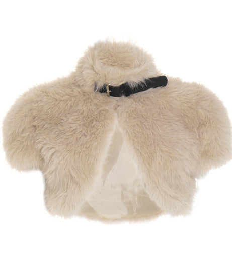 Chic Faux Fur Cropped Bolero Shrug with Buckle Detail – Holiday & Winter Party Ready