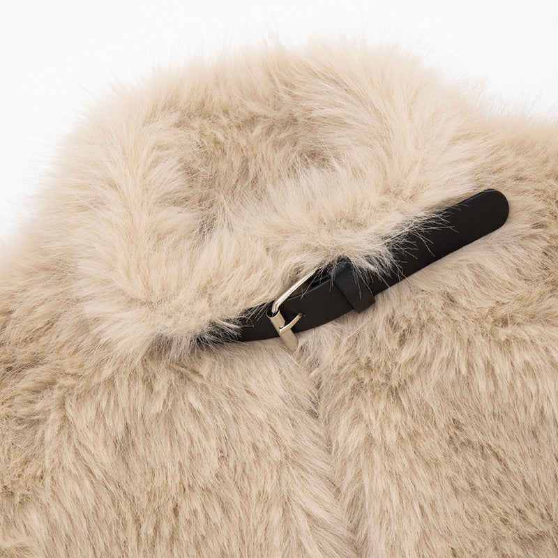 Chic Faux Fur Cropped Bolero Shrug with Buckle Detail – Holiday & Winter Party Ready