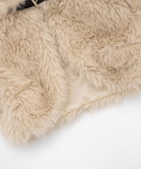 Chic Faux Fur Cropped Bolero Shrug with Buckle Detail – Holiday & Winter Party Ready