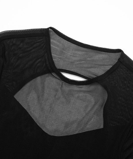 Mesmerizing Black Sheer Mesh Maxi Dress - Ruched Cut-Out Holiday & NYE Glamour