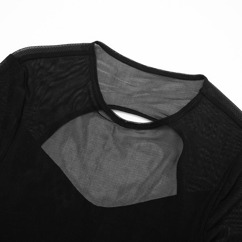 Mesmerizing Black Sheer Mesh Maxi Dress - Ruched Cut-Out Holiday & NYE Glamour