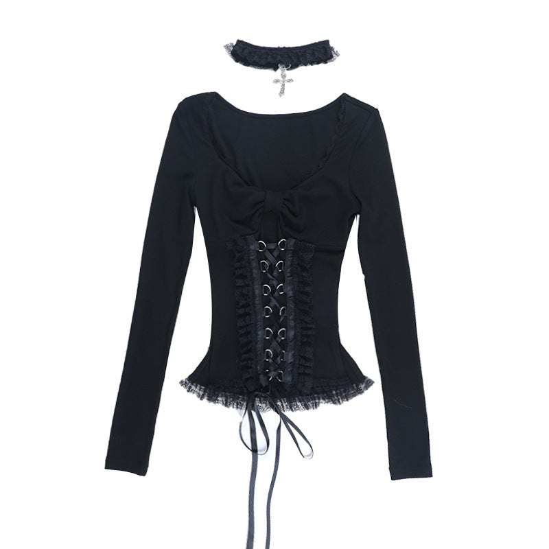 Dark Romance Gothic Ruffle Corset Mini Dress – Edgy Holiday Party Statement Outfit