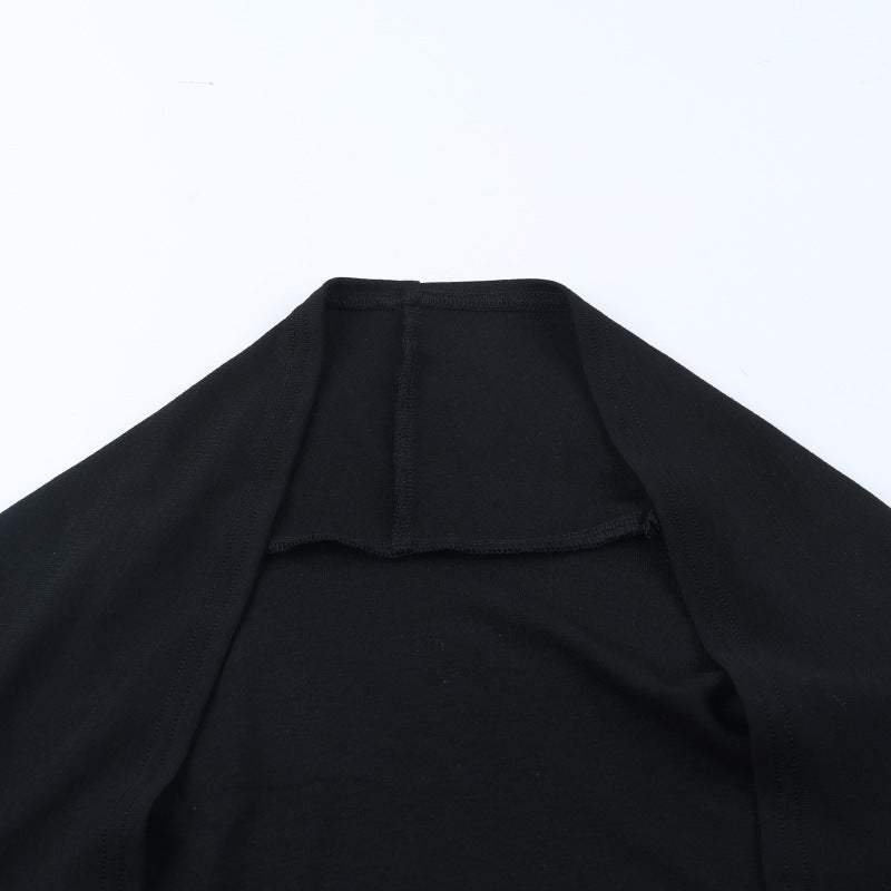 Gothic Romance Lace-Trim Long Sleeve Top - Tie-Front Maidcore Aesthetic for Fall & Holiday