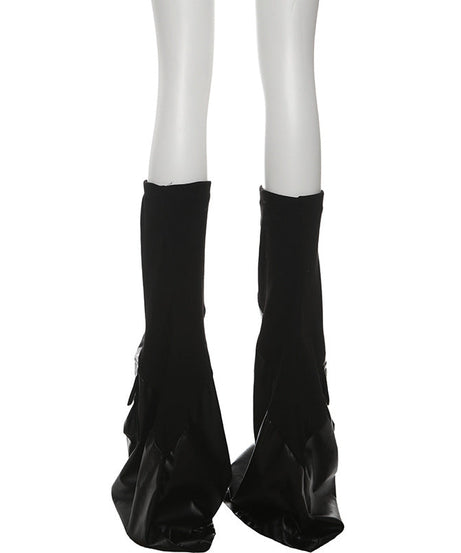 Edgy Faux Leather Cargo Leg Warmers for Women | Chic Fall & Winter Statement