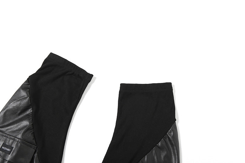 Edgy Faux Leather Cargo Leg Warmers for Women | Chic Fall & Winter Statement