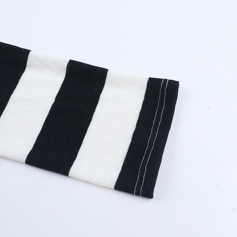 Edgy Alt Grunge Striped Zip Hoodie - Women's Graphic Print Emo Top for Fall & Winter