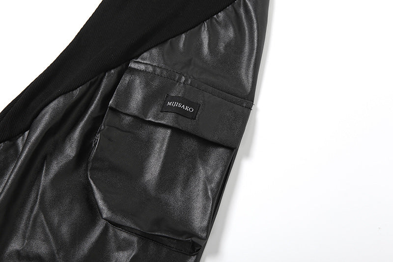 Edgy Faux Leather Cargo Leg Warmers for Women | Chic Fall & Winter Statement