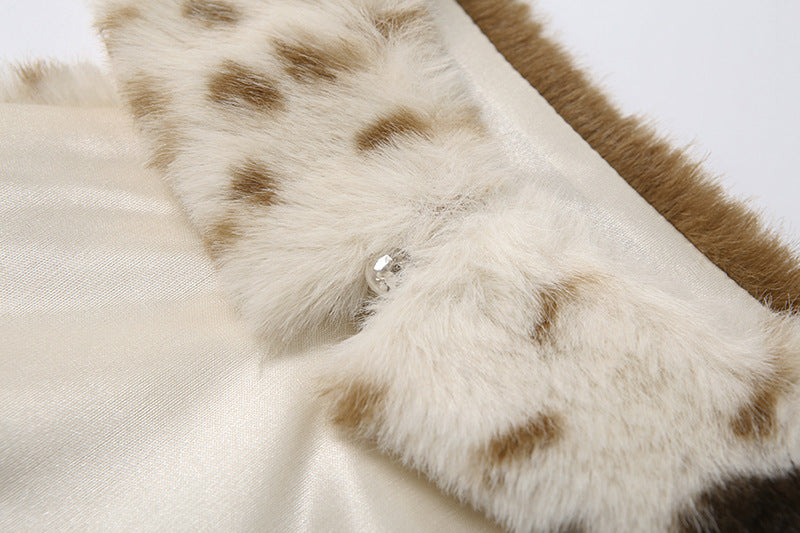 Cow Print Faux Fur Halter Romper | Western Chic Playsuit for Holiday Parties