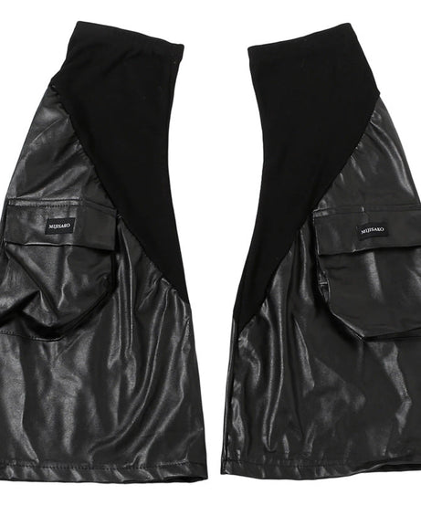 Edgy Faux Leather Cargo Leg Warmers for Women | Chic Fall & Winter Statement