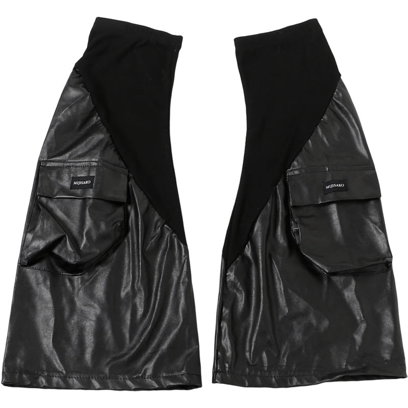 Edgy Faux Leather Cargo Leg Warmers for Women | Chic Fall & Winter Statement