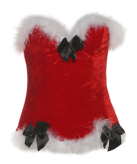 Glamorous Black Velvet & Faux Fur Bustier Top | Sweetheart Holiday Party Essential for Women