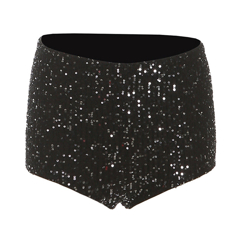 Dazzling Black Sequin Low-Rise Shorts - Your Ultimate Holiday Party & NYE Glam