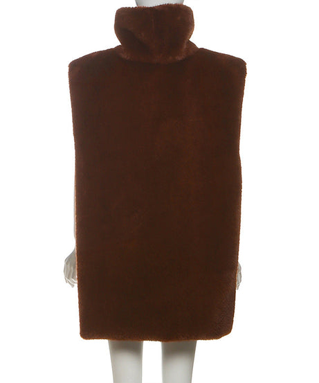 Elevated Plush Faux Fur Sleeveless Turtleneck Top | Cozy Chic for Fall & Holiday Style