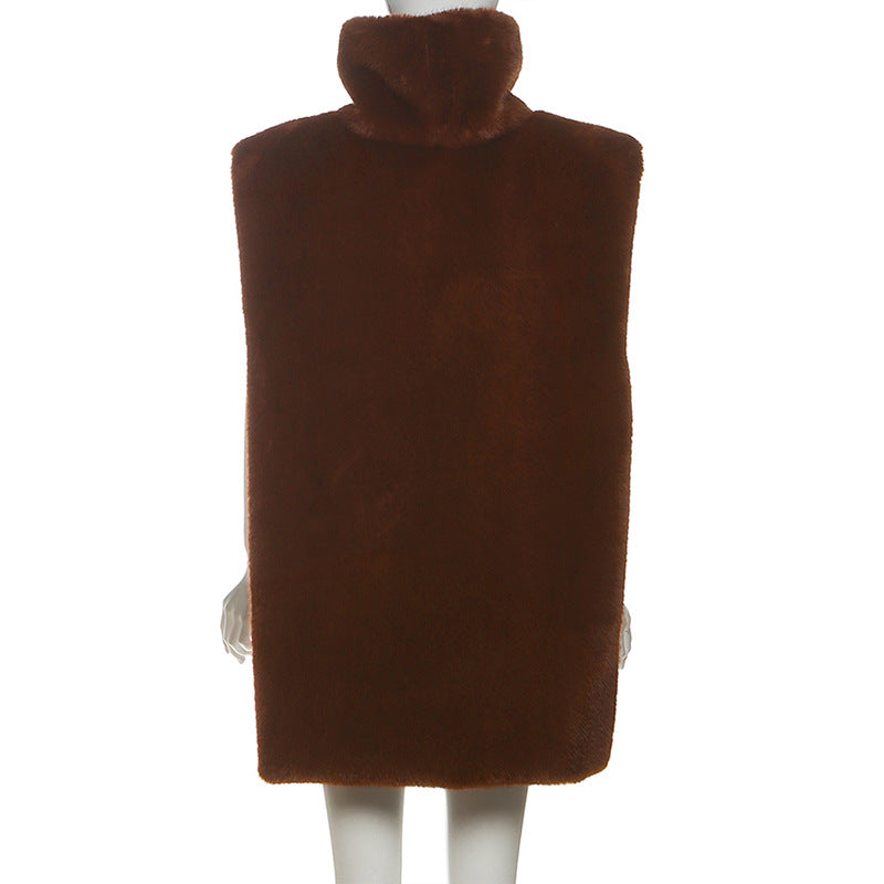 Elevated Plush Faux Fur Sleeveless Turtleneck Top | Cozy Chic for Fall & Holiday Style