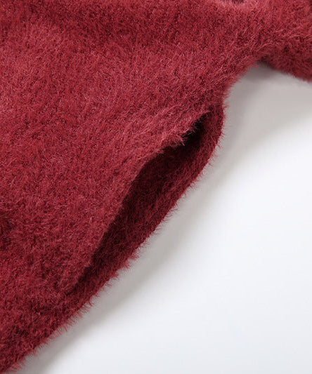 Crimson Cozy Luxe Wrap Hoodie | Plush V-Neck Top for Effortless Fall & Winter Style