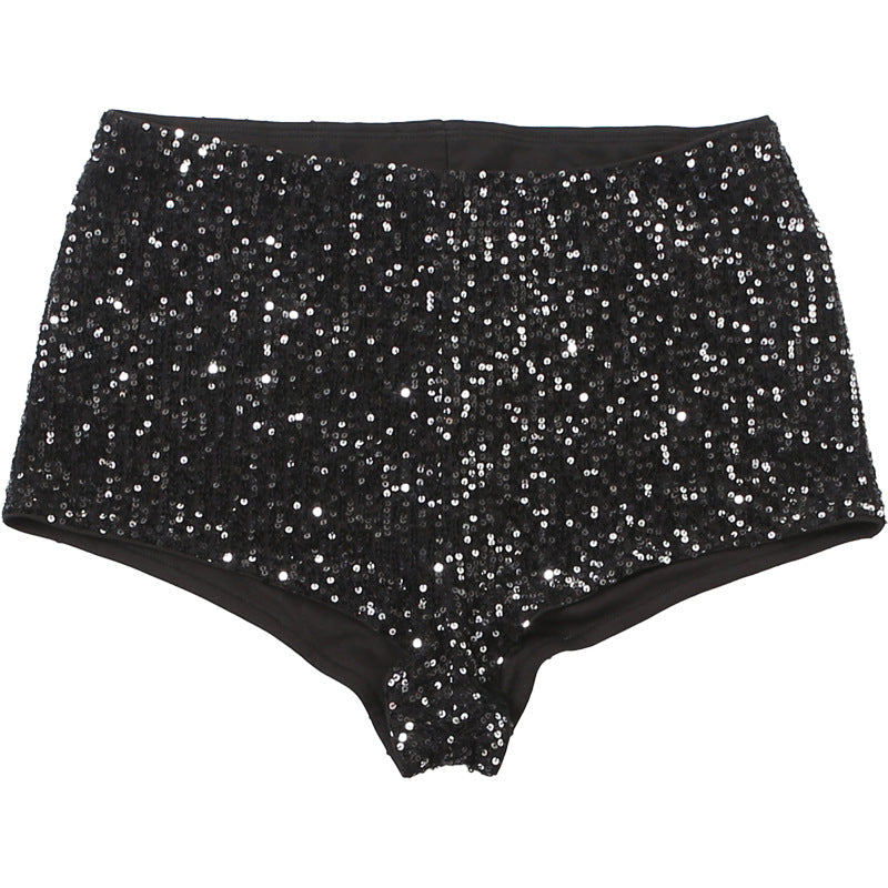 Dazzling Black Sequin Low-Rise Shorts - Your Ultimate Holiday Party & NYE Glam