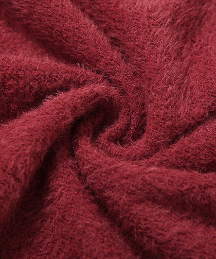 Crimson Cozy Luxe Wrap Hoodie | Plush V-Neck Top for Effortless Fall & Winter Style