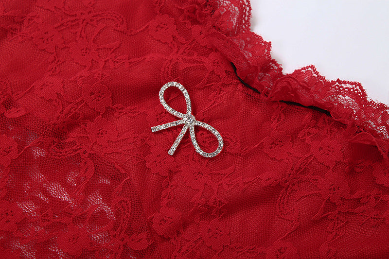 Sultry Red Lace Maxi Gown - Your Ultimate Holiday Party & New Year's Eve Statement Dress