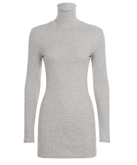 Cozy Chic Gray Ribbed Turtleneck Backless Mini Dress – Your Fall & Holiday Go-To