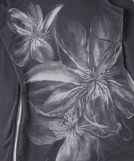 Modern Grunge Floral One-Shoulder Long Sleeve Top - Chic Fall Asymmetrical Style