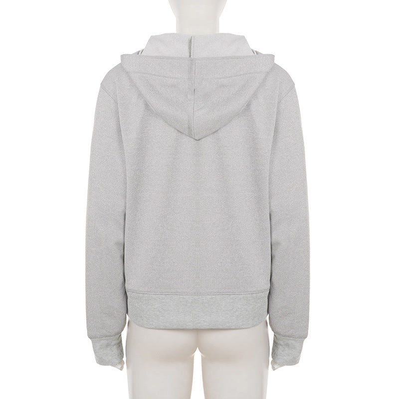 Women's Ornate Feather Print Zip-Up Hoodie - Cozy Fall & Winter Streetwear