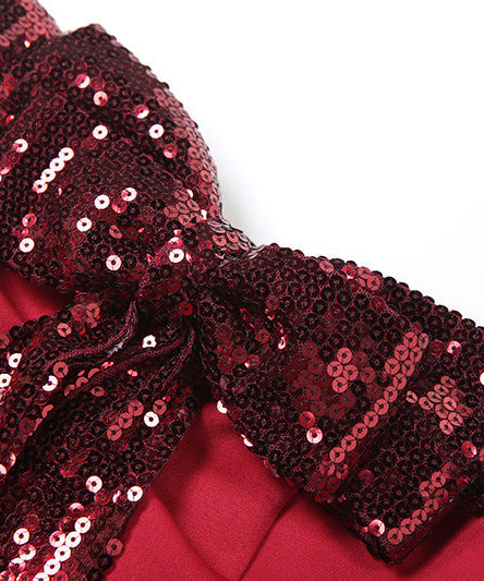 Glamorous Red Sequin Bow Mini Dress - Your Dazzling Holiday & NYE Party Look