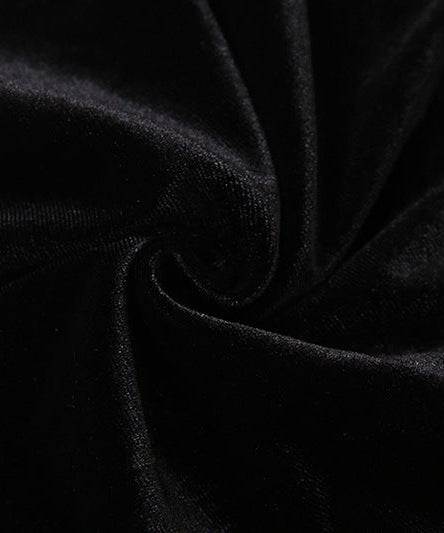 Black Velvet Feather Strapless Tube Top | Ruched & Backless for Holiday Parties