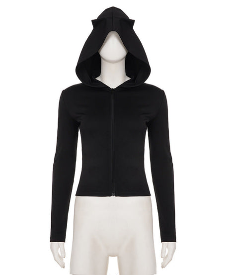 Chic Cat Ear Zip-Up Hoodie – Cozy Fall Fashion & Playful Everyday Style