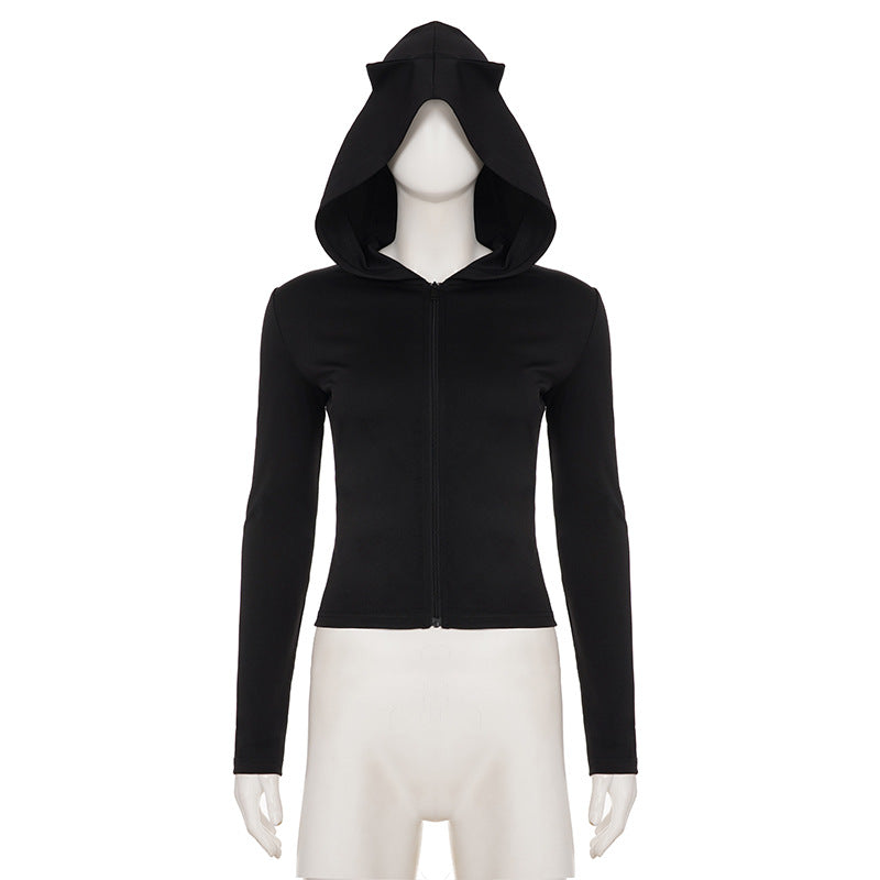 Chic Cat Ear Zip-Up Hoodie – Cozy Fall Fashion & Playful Everyday Style