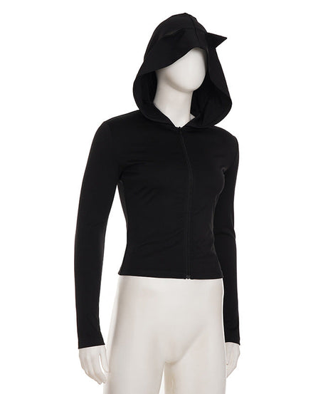 Chic Cat Ear Zip-Up Hoodie – Cozy Fall Fashion & Playful Everyday Style