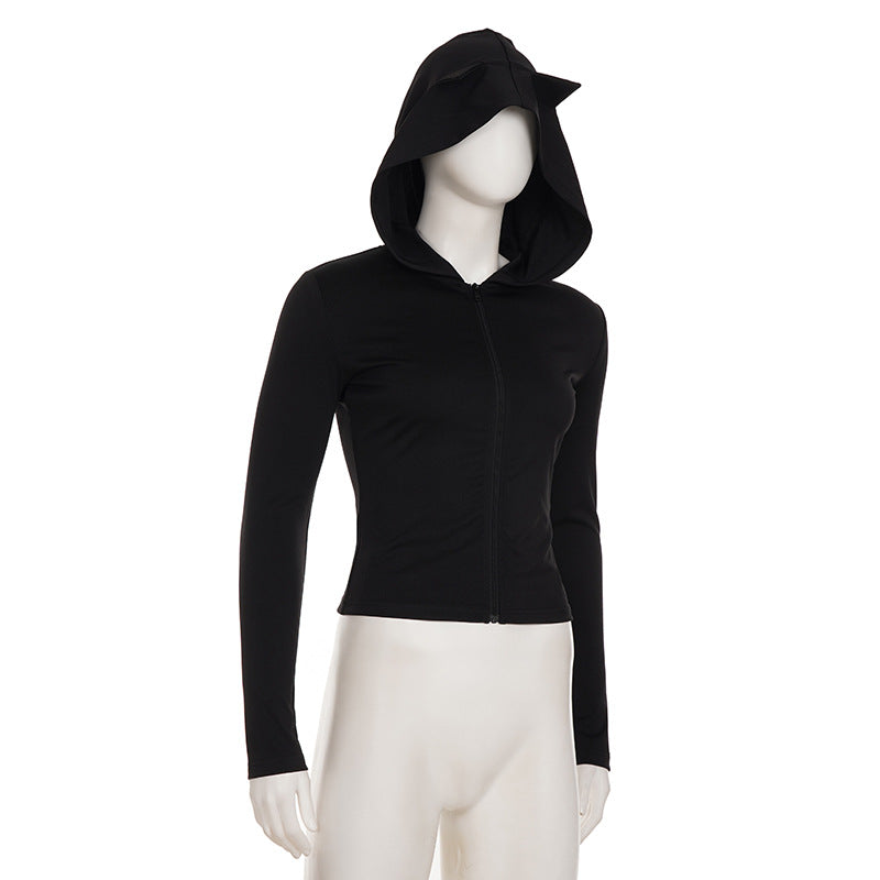 Chic Cat Ear Zip-Up Hoodie – Cozy Fall Fashion & Playful Everyday Style