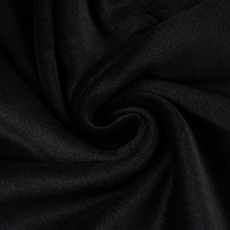 Black Velvet Wide-Leg Pants with Shimmer Star - Cozy Chic for Fall & Holiday Glam